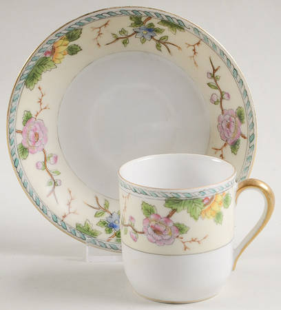 Amerita Flat Demitasse Cup & Saucer Set
