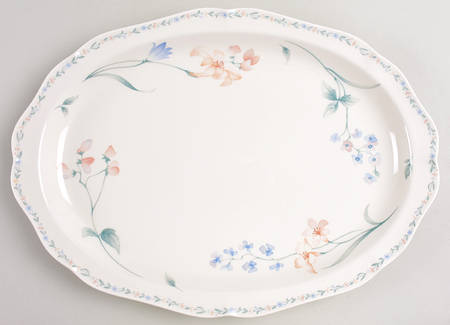 American Flowers 14" Oval Serving Platter