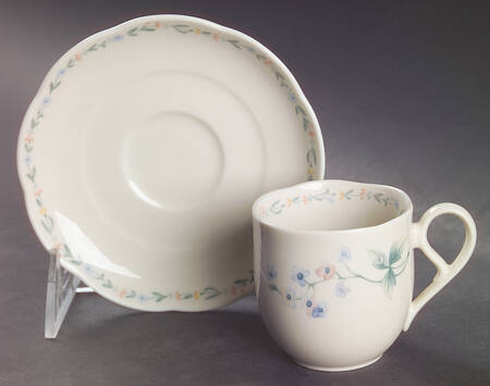 American Flowers Flat Demitasse Cup & Saucer Set