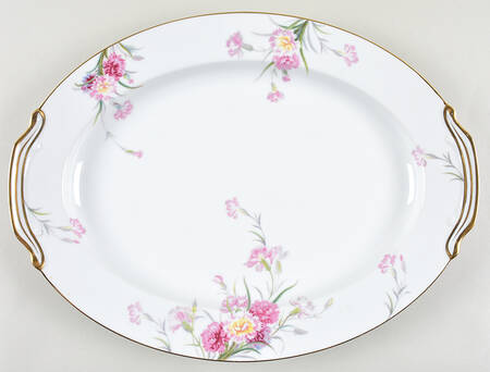 Amherst Gold Trim 16" Oval Serving Platter