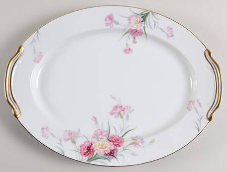 Amherst Gold Trim 14" Oval Serving Platter