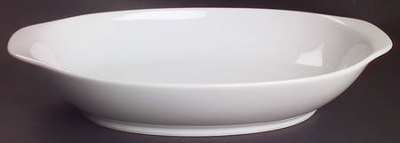 Angela White 11" Oval Vegetable Bowl