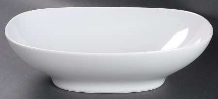 Angela White 10" Oval Vegetable Bowl