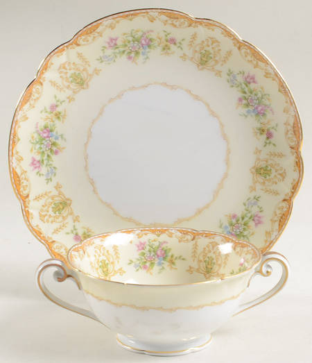 Annabel Flat Cream Soup Bowl & Saucer Set