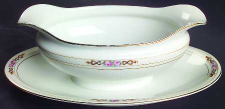 Ansonia Gravy Boat with Attached Underplate