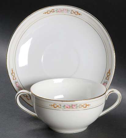 Ansonia Flat Bouillon Cup & Saucer