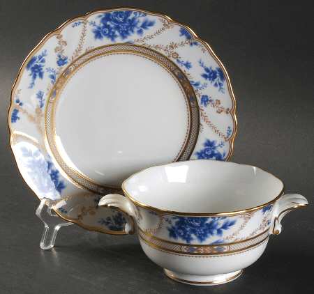 Antiquity Cream Soup Bowl & Bread Plate/Saucer  Set