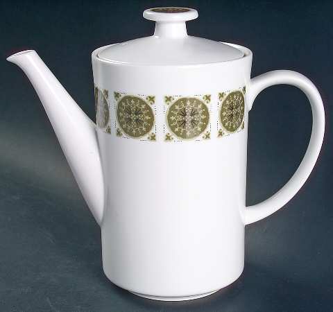 Arabesque Dark Green Coffee Pot & Lid