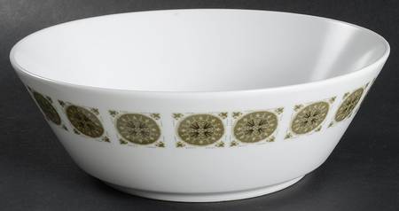 Arabesque Dark Green 8" Round Vegetable Bowl