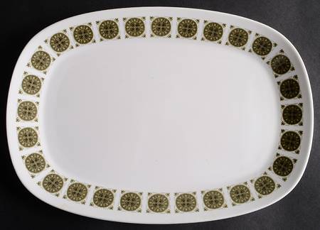 Arabesque Dark Green 13" Oval Serving Platter