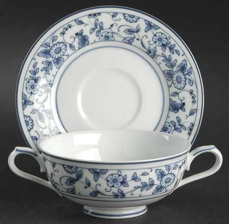 Arcadia Footed Cream Soup Bowl & Cup Saucer Set