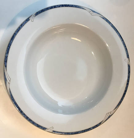 Arctic Blue Large Rim Soup Bowl