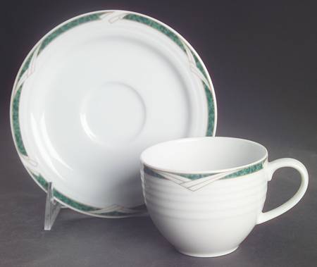 Arctic Green Flat Cup & Saucer Set