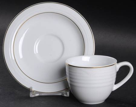 Arctic Gold Flat Demitasse Cup & Saucer Set