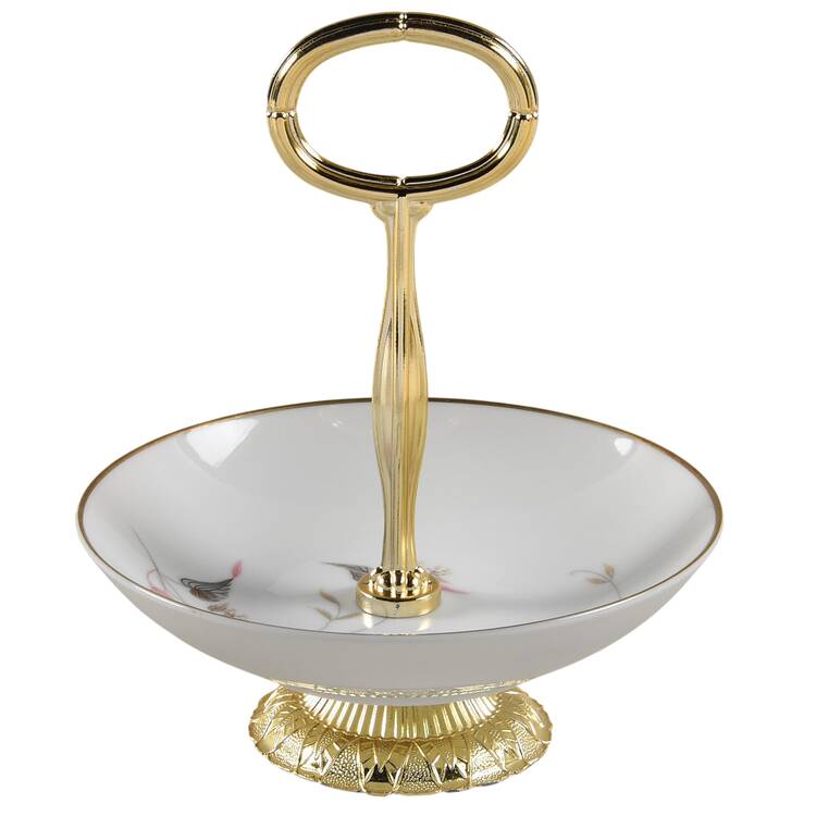 Arden 6"-7" Handled Footed Nut Dish HC