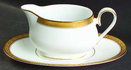 Aristocrat Gold Gravy Boat & Underplate (Relish/Butter)