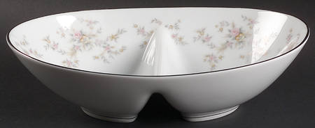 Arlene 10" Oval Divided Vegetable Bowl