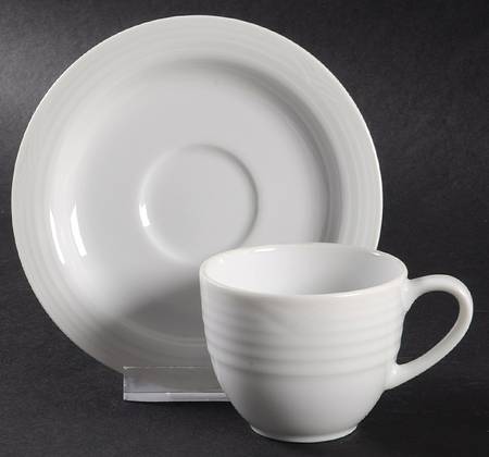 Arctic White Flat Demitasse Cup & Saucer Set