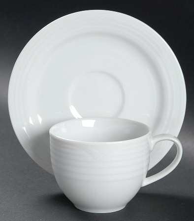Arctic White Flat Cup & Saucer Set