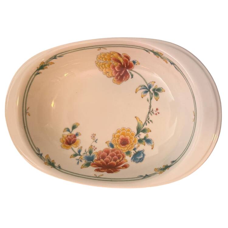 Asian Bouquet 10" Oval Vegetable Bowl