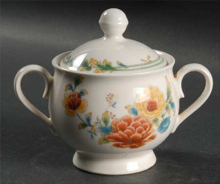 Asian Bouquet Sugar Bowl & Lid