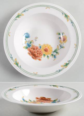 Asian Bouquet Rim Soup Bowl