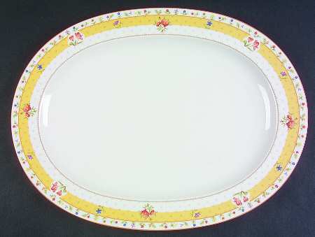 Aspen Flowers 14" Oval Serving Platter