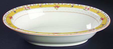 Aspen Flowers 11" Oval Vegetable Bowl
