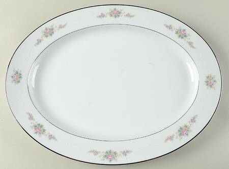 Astor Rose 16" Oval Serving Platter