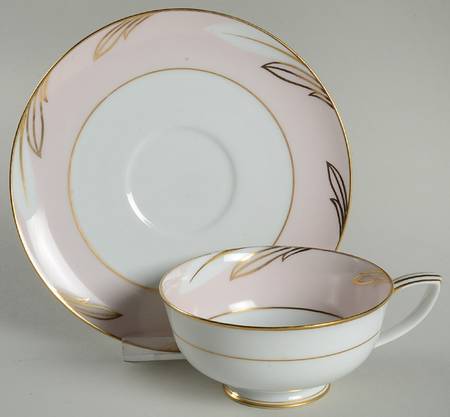 Aurora Pink Footed Cup & Saucer Set