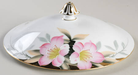 Azalea Lid with Gold Finial for Round Vegetable