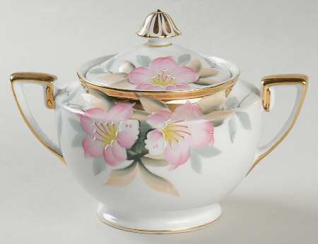 Azalea Gold Finial Sugar Bowl & Lid by Noritake