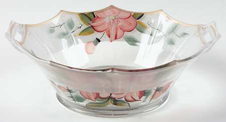Azalea Large Glassware Handled Fruit Bowl