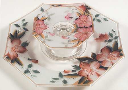 Azalea Glassware Cheese and Cracker Set by Noritake