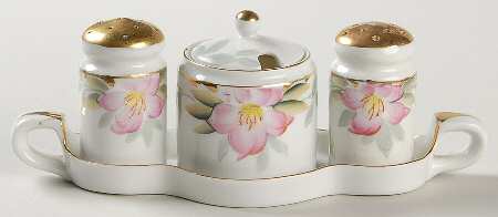 Azalea (5 Pc) Salt & Pepper, Mustard & Lid w/Tray