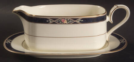 Azure Garden Gravy Boat & Underplate (Relish/Butter)