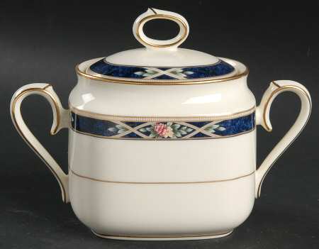 Azure Garden Sugar Bowl & Lid