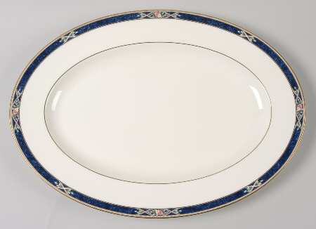 Azure Garden 14" Oval Serving Platter
