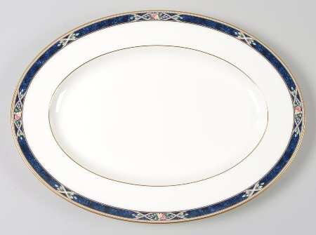 Azure Garden 12" Oval Serving Platter