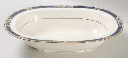 Azure Garden 10" Oval Vegetable Bowl