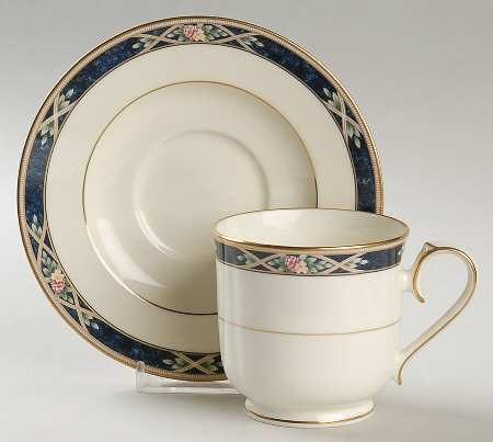 Azure Garden Footed Cup & Saucer Set