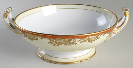 Babylon Orange and Gold Border Round Vegetable No Lid
