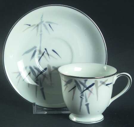 Bamboo Footed Demitasse Cup & Saucer Set