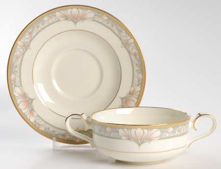 Barrymore Flat Cream Soup Bowl & Cup Saucer Set by Noritake