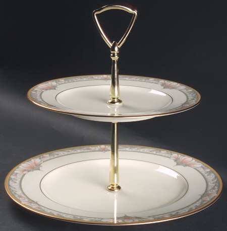 Barrymore 6 5/8"-10"  2 Tiered Serving Tray (Dp, Sp) HC
