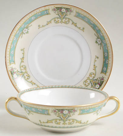 Beauvais Flat Cream Soup Bowl & Saucer Set