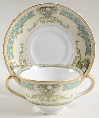 Beauvais Footed Bouillon Cup & Saucer