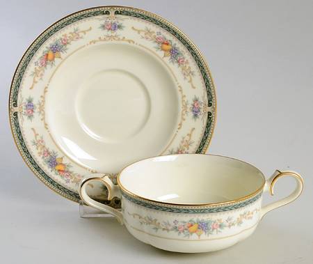 Bellcrest Flat Cream Soup Bowl & Cup Saucer Set