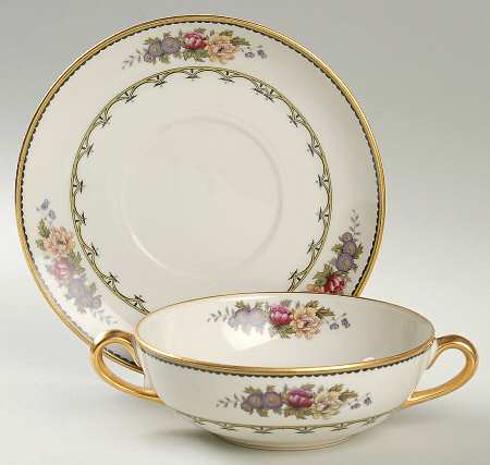 Bellefleur Flat Cream Soup Bowl & Saucer Set
