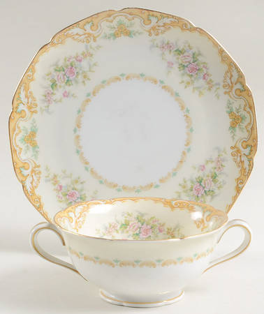 Bevan Footed Cream Soup Bowl & Saucer Set